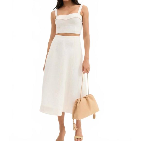 NEW VERONICA BEARD fellini jacquard skirt in dove
